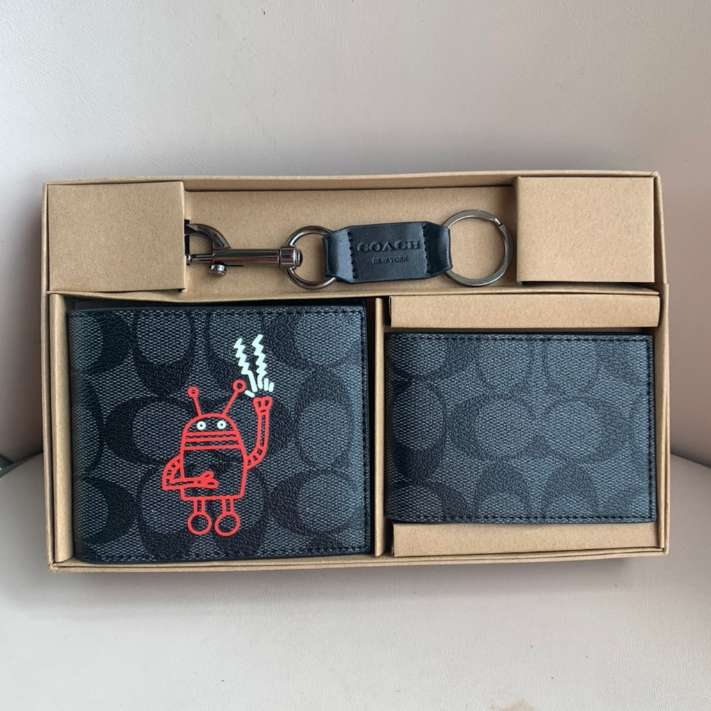 Coach Men’s Wallet Set – Robot Graphic