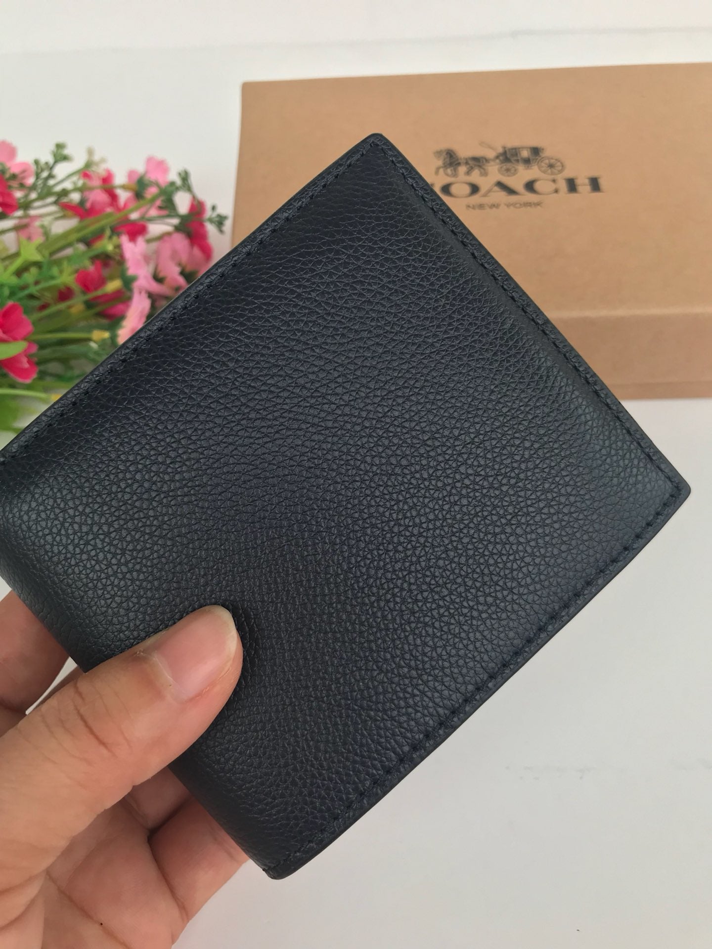 Coach Men’s Leather Wallet – Woven Detail