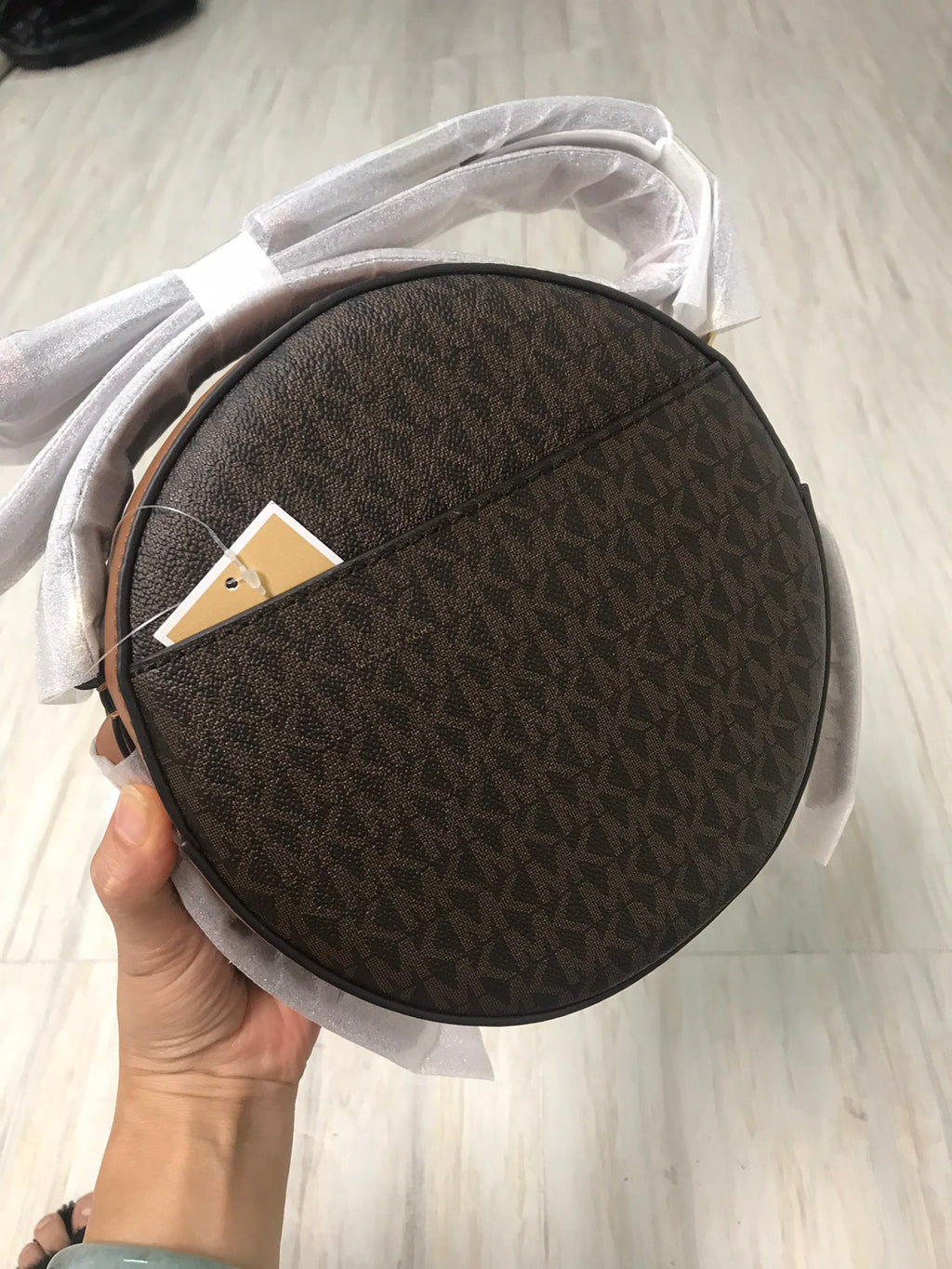 Michael Kors Delancey Medium Two-Tone Logo & Leather Canteen Crossbody Bag – Brown