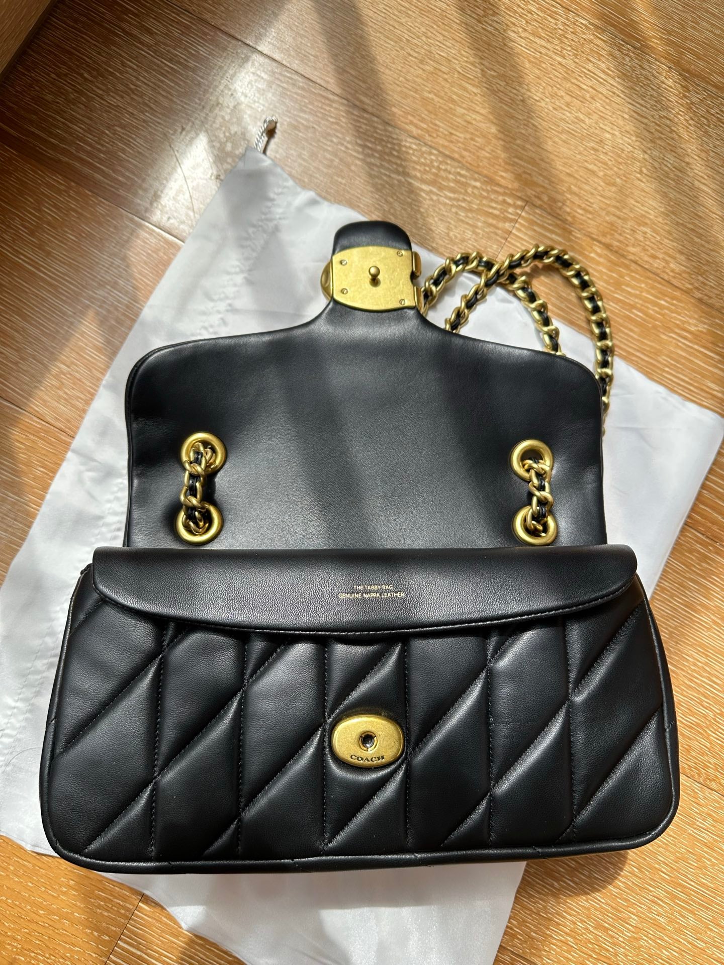 Black Quilted Leather Chain Shoulder Bag