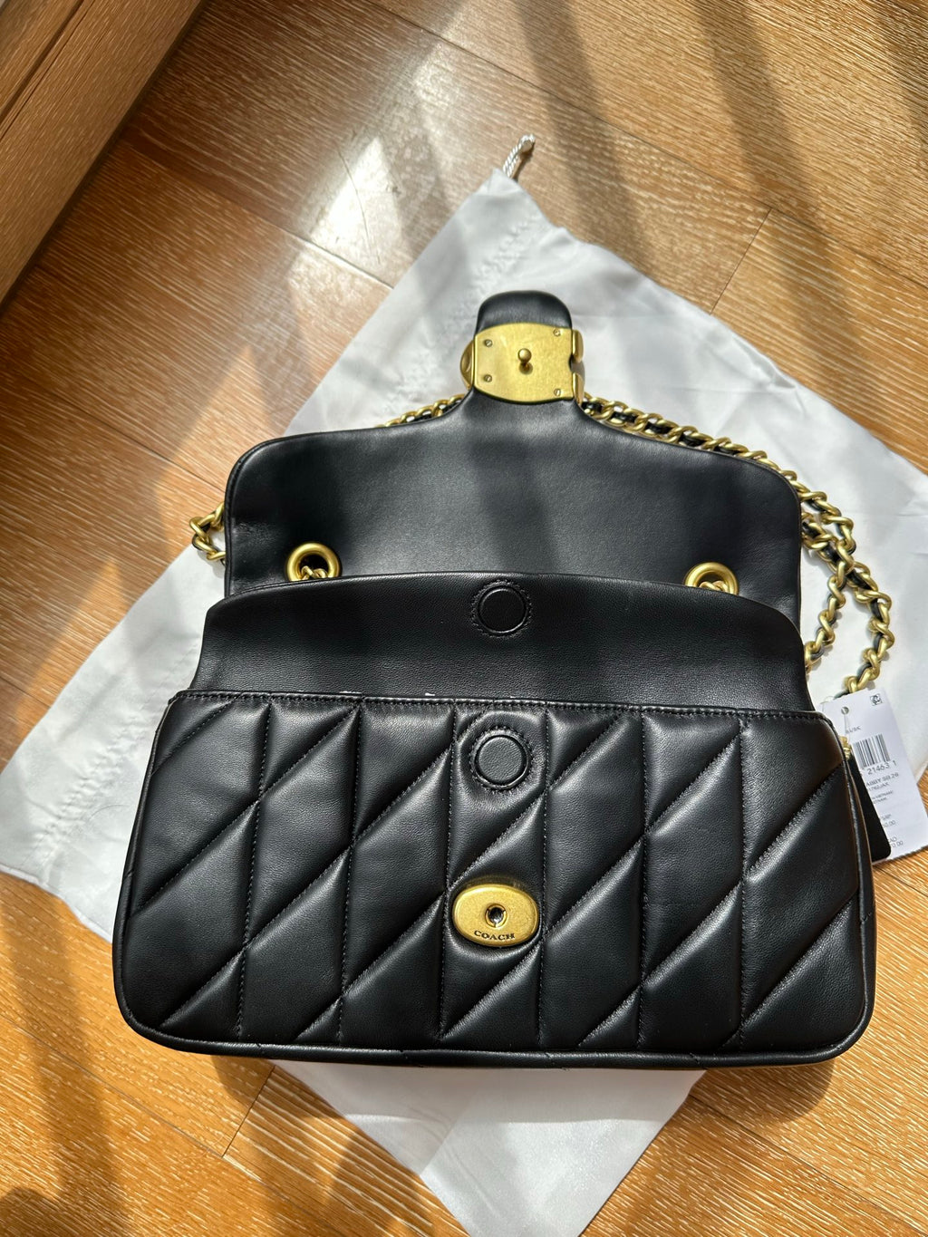 Black Quilted Leather Chain Shoulder Bag