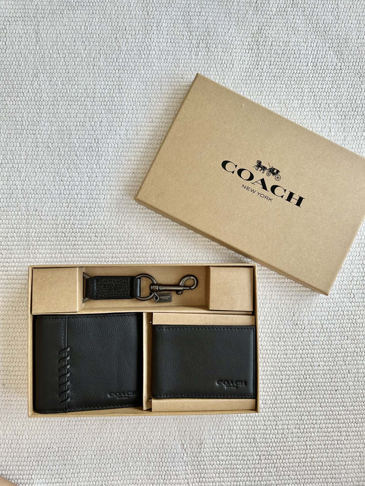 Coach Men’s Leather Wallet Gift Set (3-in-1)