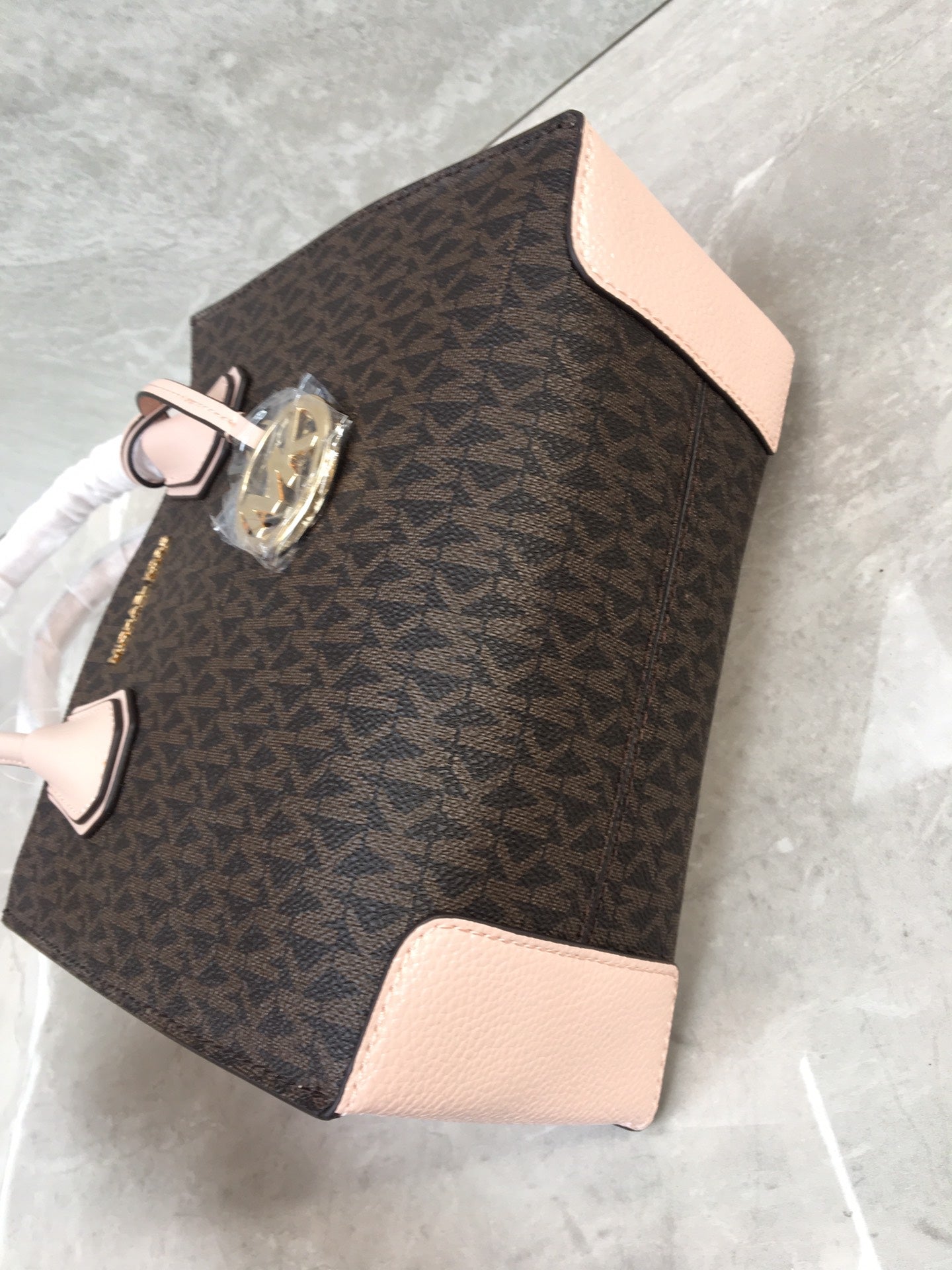 Michael Kors Mercer Medium Logo Tote Bag – Brown/Pink