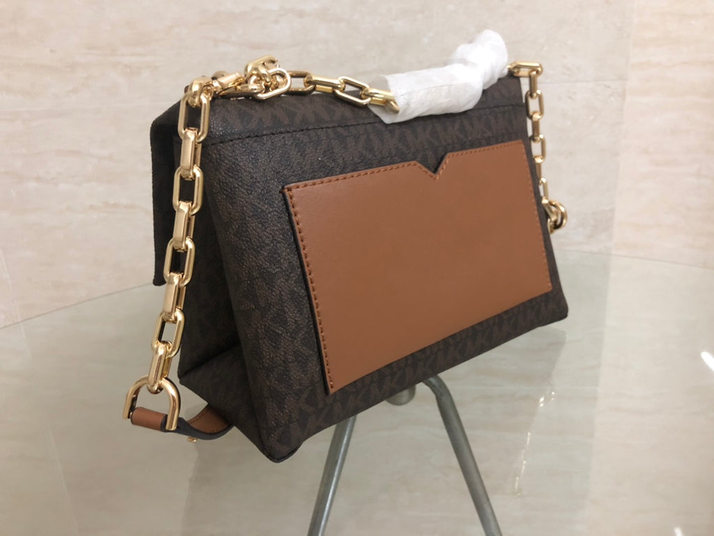 Michael Kors Cece Medium Logo Shoulder Bag (Brown Multi)