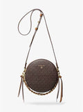 Michael Kors Delancey Medium Two-Tone Logo & Leather Canteen Crossbody Bag – Brown
