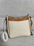 Michael Kors Jet Set Large Vertical Crossbody Bag – Brown/White Signature