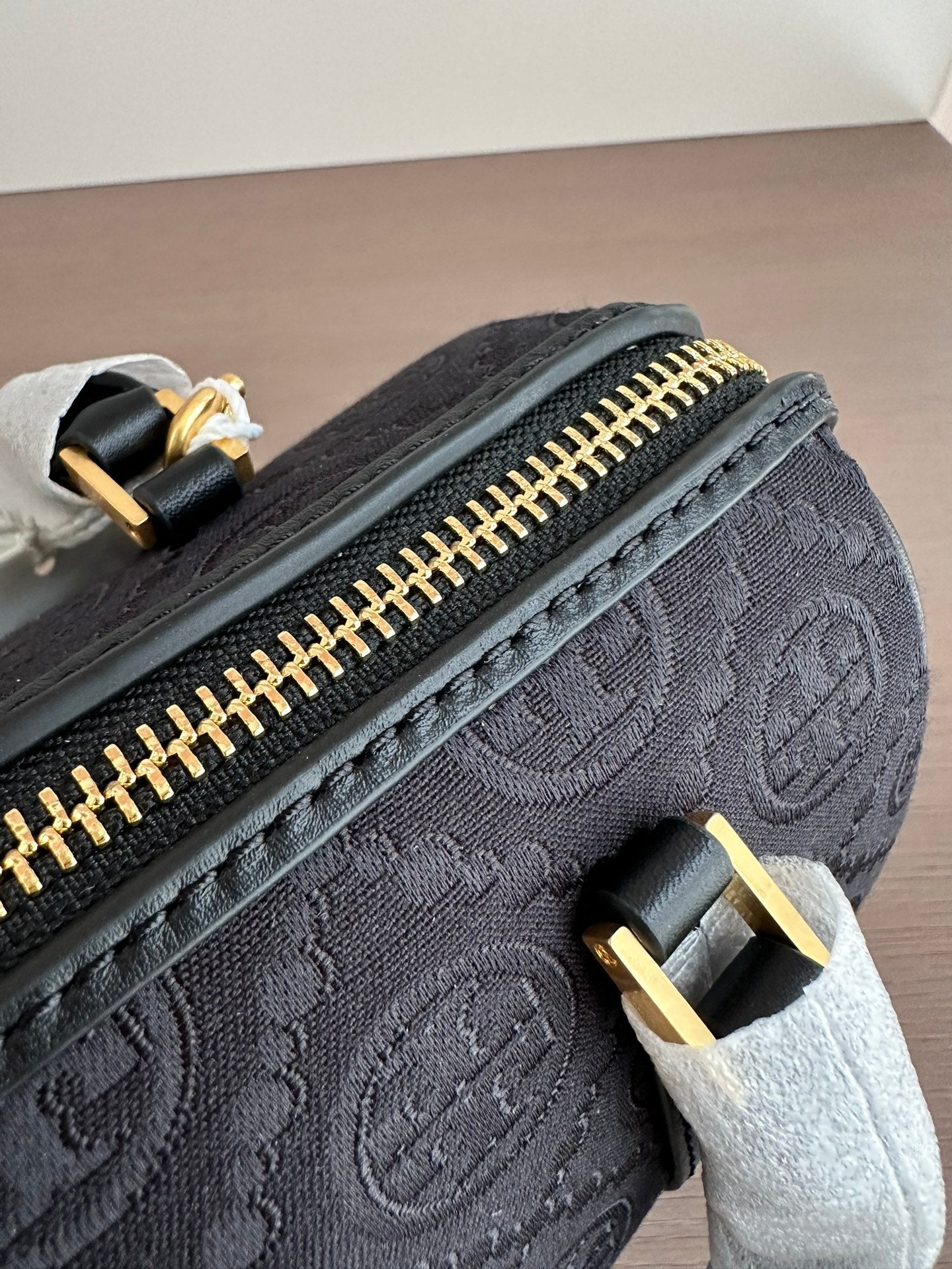 Tory Burch T Monogram Mini Barrel Bag – Navy Jacquard