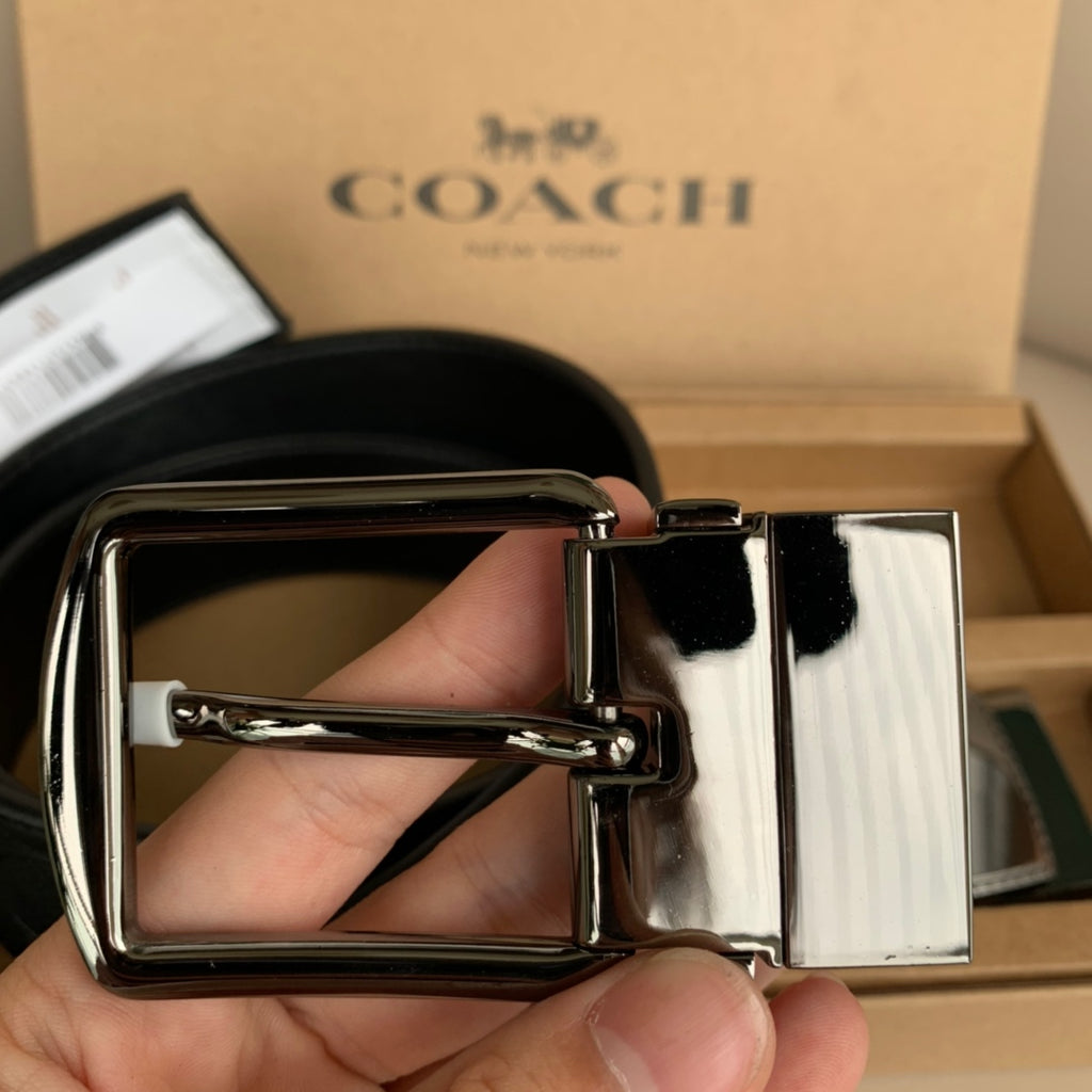 Coach men's reversible belt gift box set, 4-in-1 set