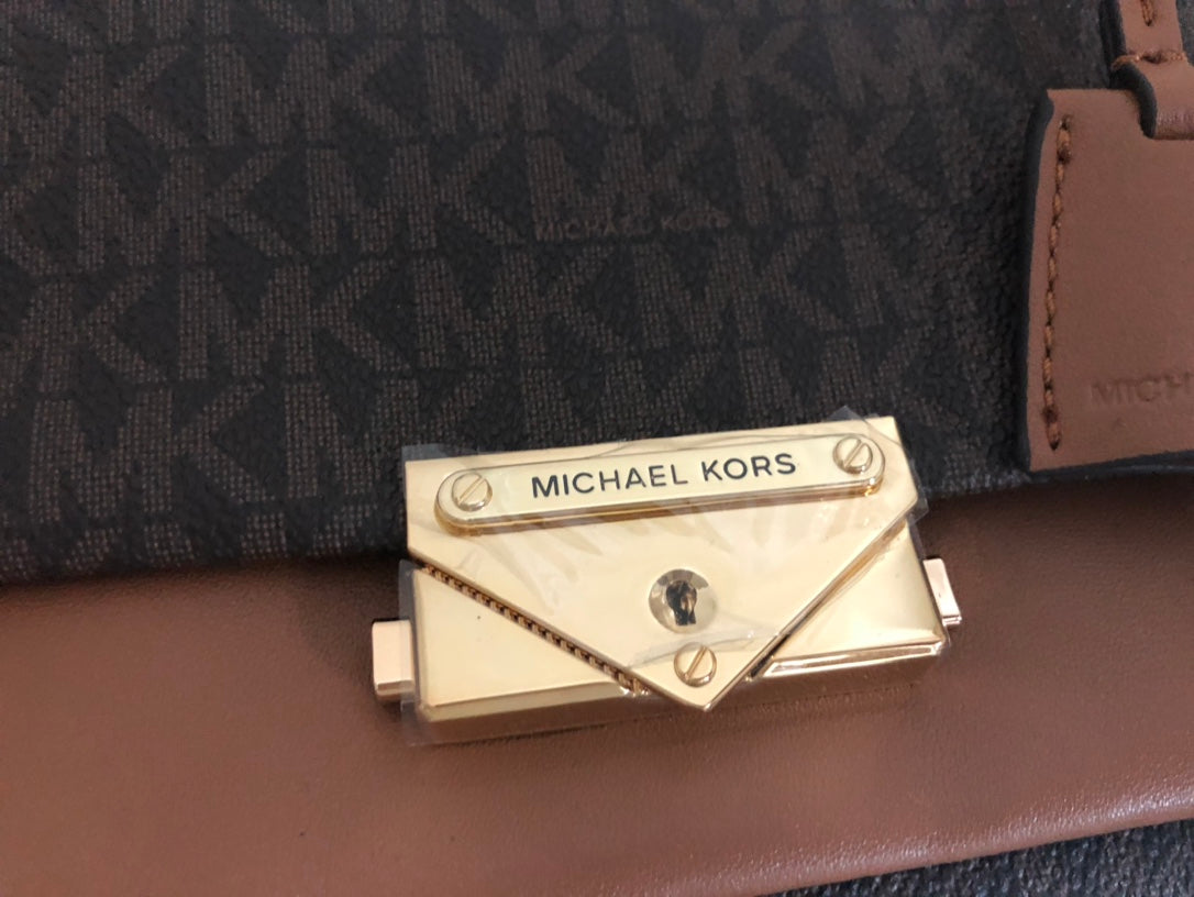 Michael Kors Cece Medium Logo Shoulder Bag (Brown Multi)