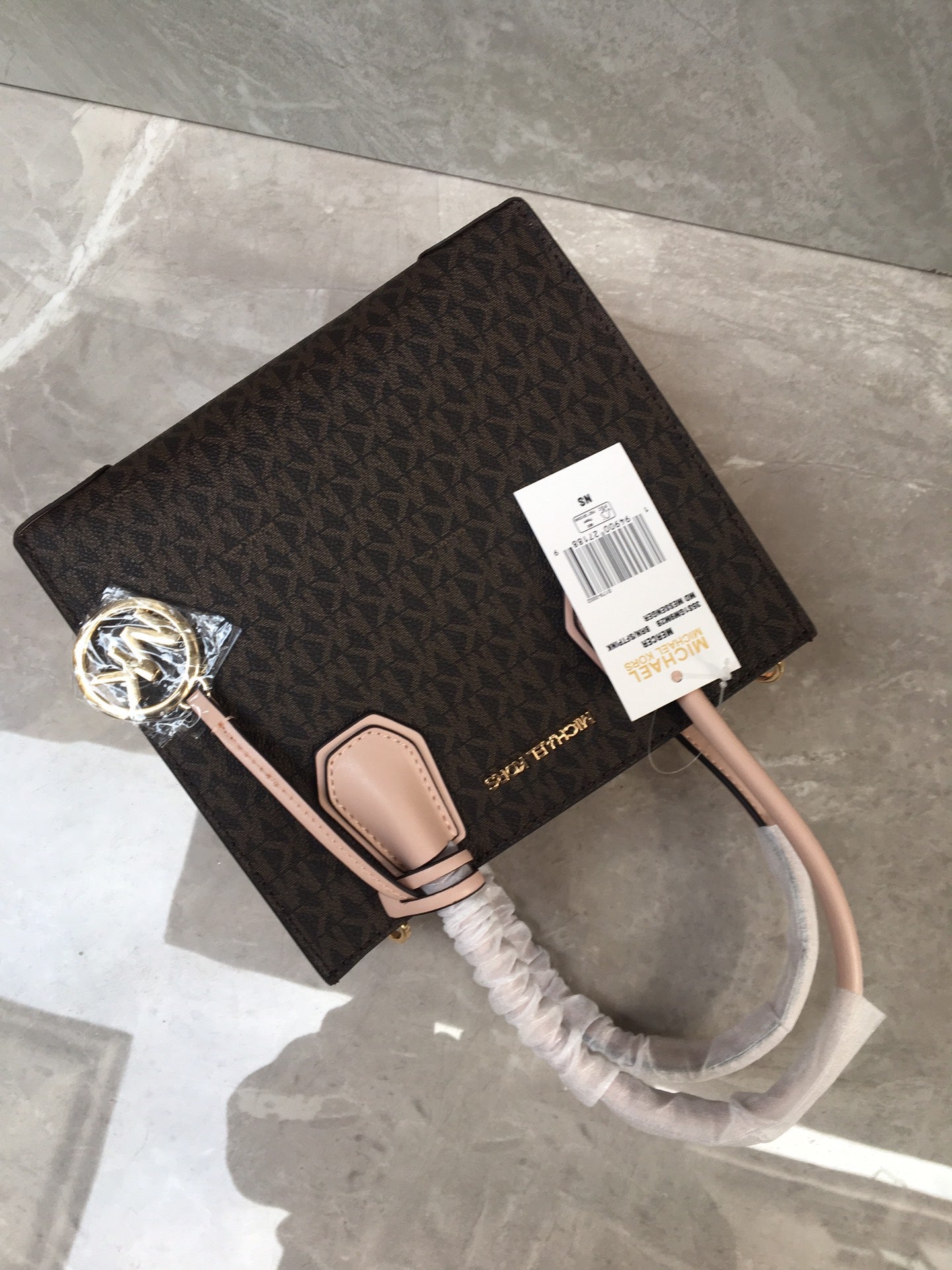 Michael Kors Mercer Medium Logo Tote Bag – Brown/Pink