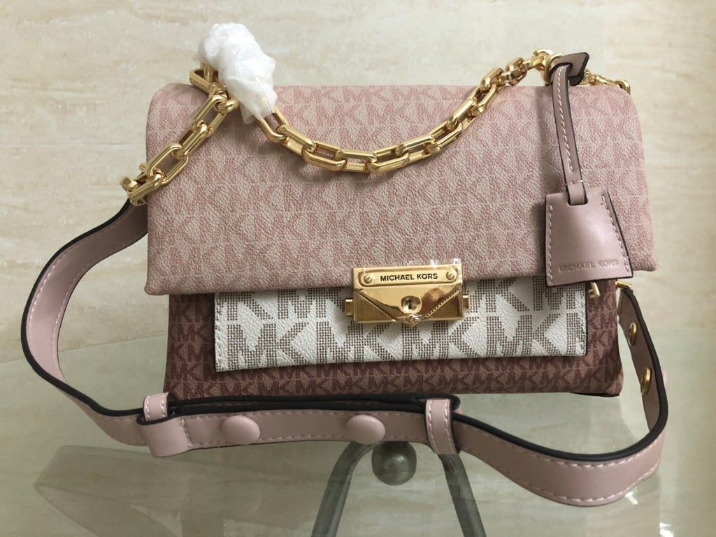 Michael Kors Cece Medium Logo Shoulder Bag in a tri-color design