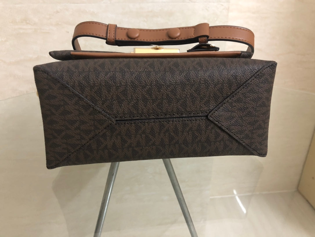 Michael Kors Cece Medium Logo Shoulder Bag (Brown Multi)
