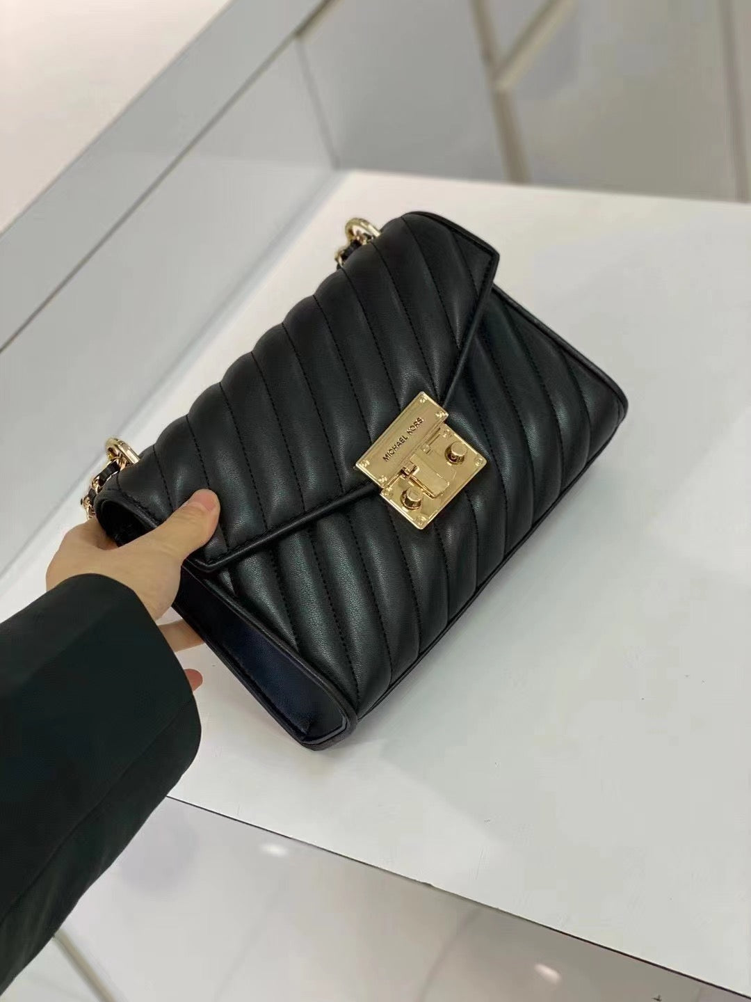 Michael Kors Rose Medium Quilted Shoulder Bag