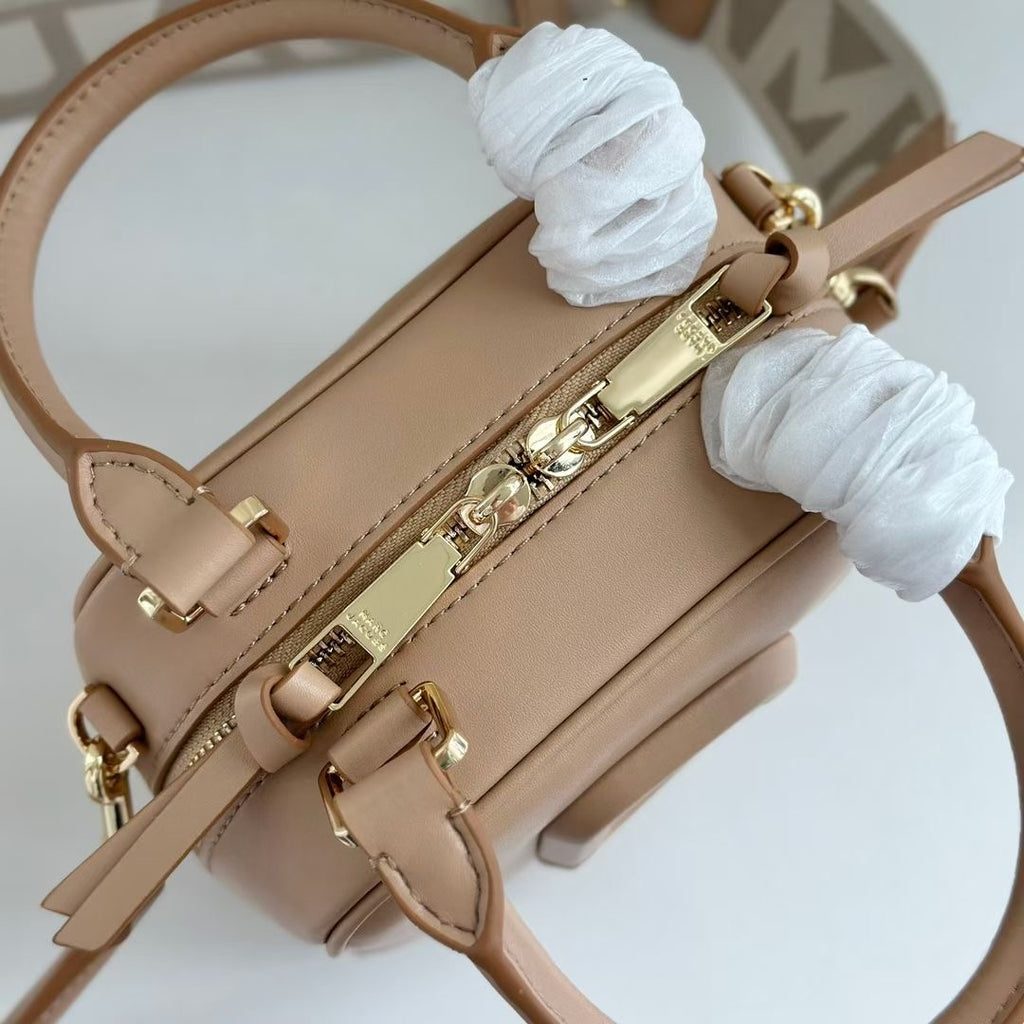 Marc Jacobs The Covered J Marc Cube Bag – Beige / Camel Leather