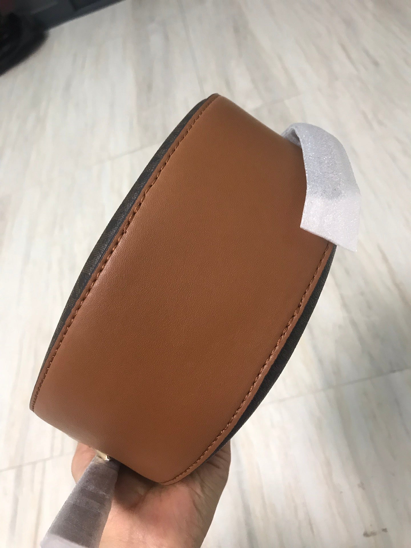 Michael Kors Delancey Medium Two-Tone Logo & Leather Canteen Crossbody Bag – Brown