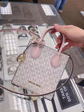 Michael Kors Mini Mercer Tote Bag – Signature Print with Pink Trim