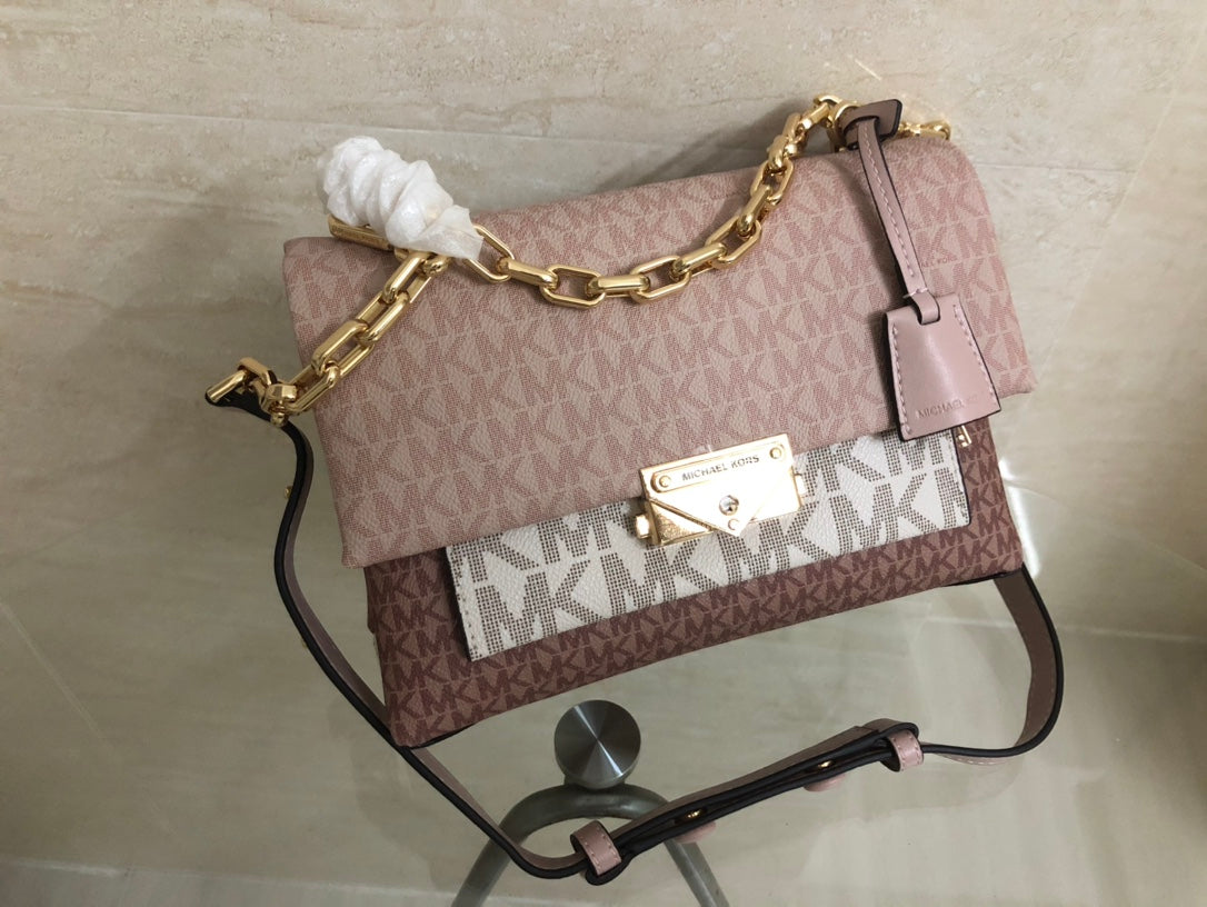 Michael Kors Cece Medium Logo Shoulder Bag in a tri-color design