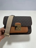 Michael Kors Sloan Editor Medium Logo Messenger Bag – Brown/Acorn