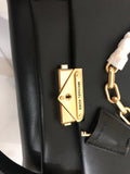 Michael Kors Cece Medium Leather Chain Shoulder Bag (Black)