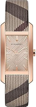 Burberry BU9408 Women’s Luxury Rectangular Watch – Classic Check Strap
