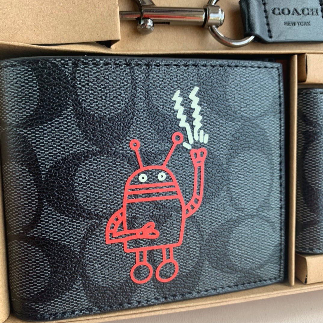 Coach Men’s Wallet Set – Robot Graphic