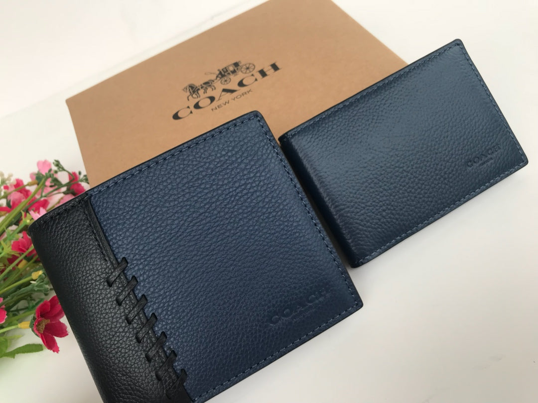 Coach Men’s Leather Wallet – Woven Detail