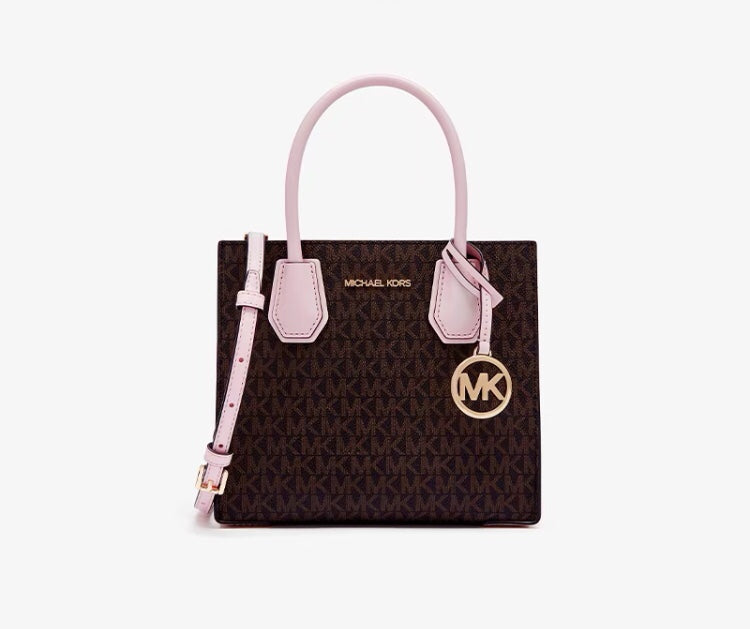 Michael Kors Mercer Medium Logo Tote Bag – Brown/Pink