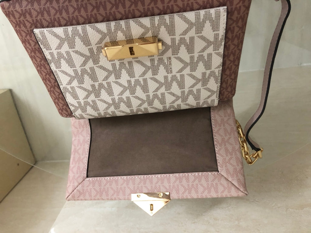Michael Kors Cece Medium Logo Shoulder Bag in a tri-color design