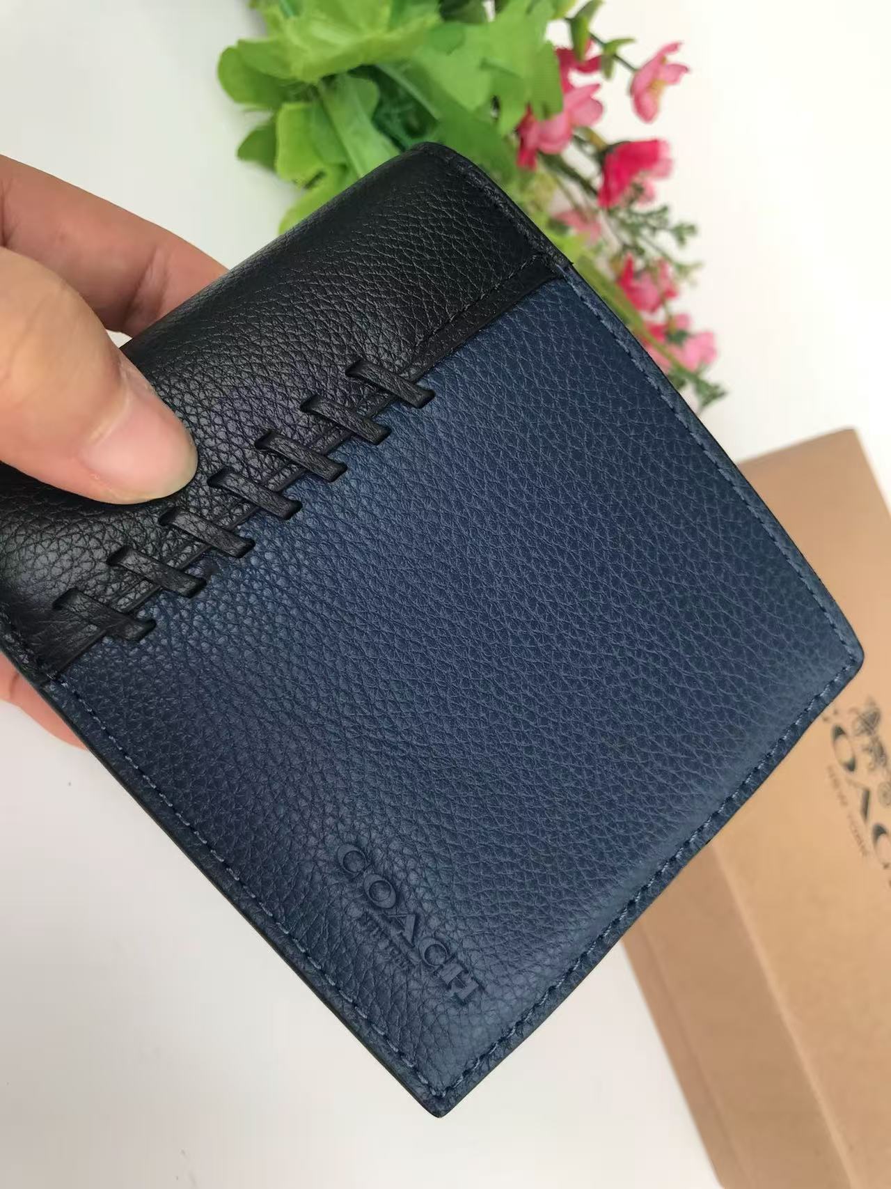 Coach Men’s Leather Wallet – Woven Detail