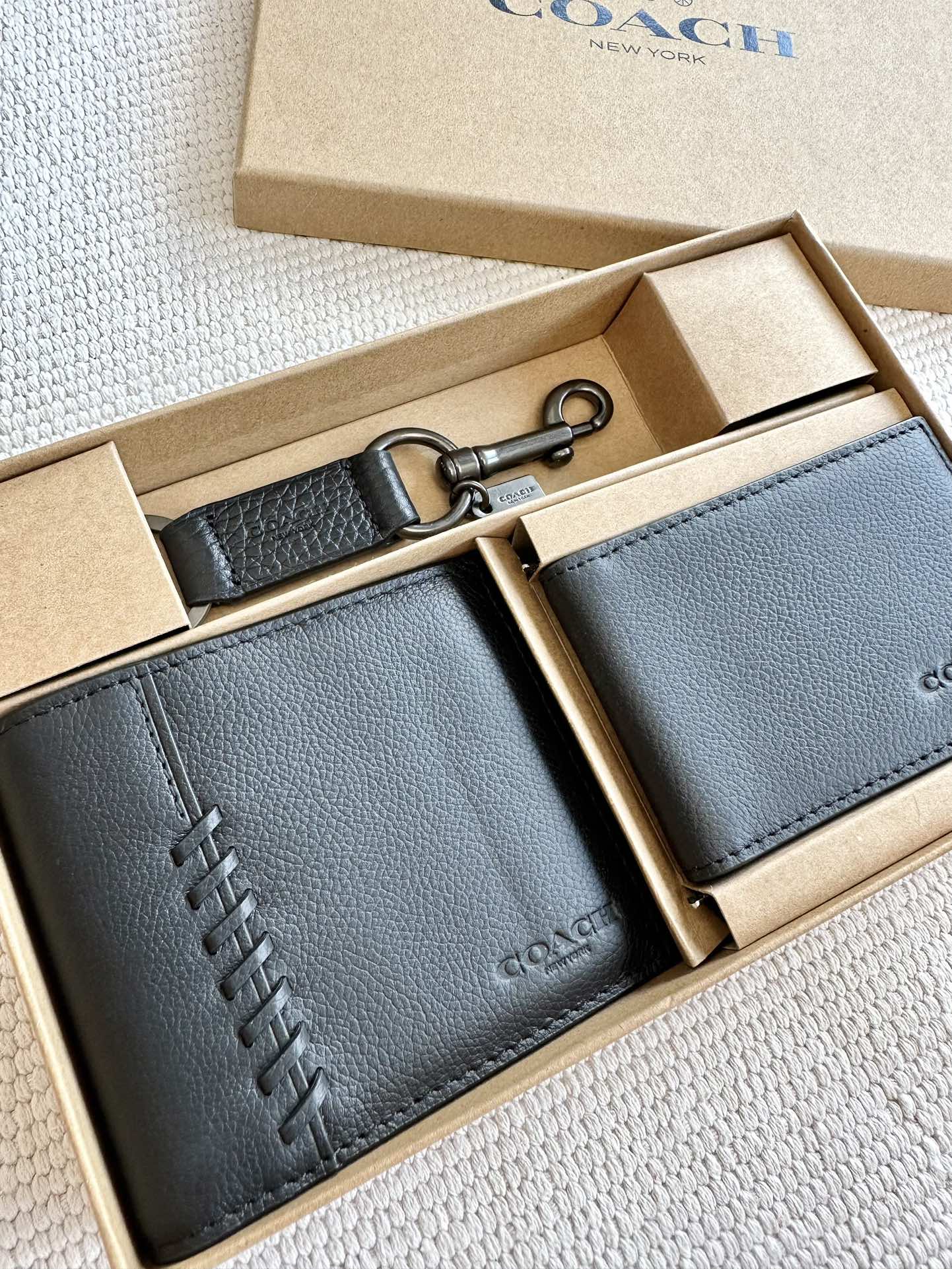 Coach Men’s Leather Wallet Gift Set (3-in-1)