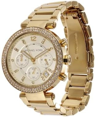 Michael Kors Gold Chronograph Watch – Luxury Crystal Bezel MK5354