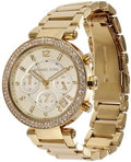 Michael Kors Gold Chronograph Watch – Luxury Crystal Bezel MK5354