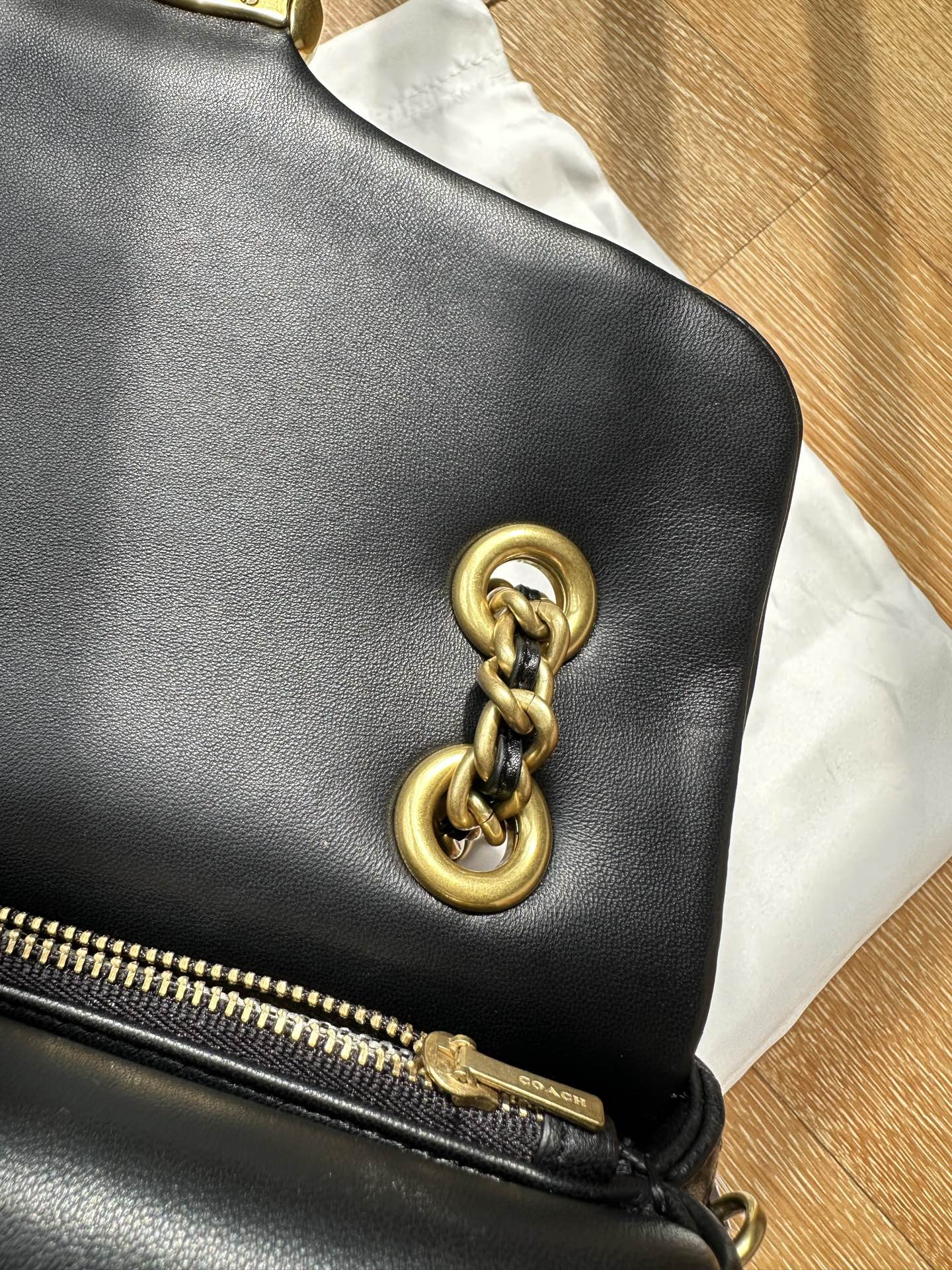 Black Quilted Leather Chain Shoulder Bag