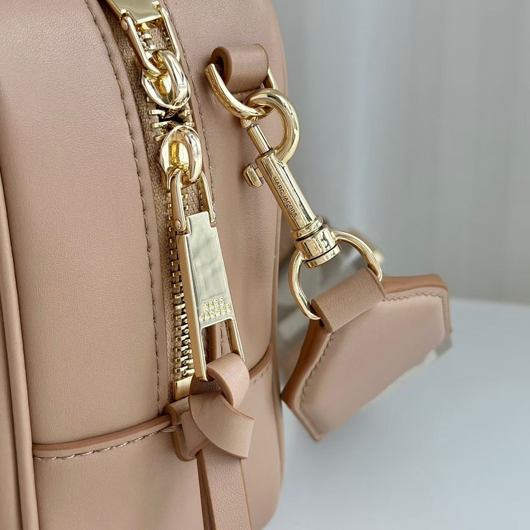Marc Jacobs The Covered J Marc Cube Bag – Beige / Camel Leather