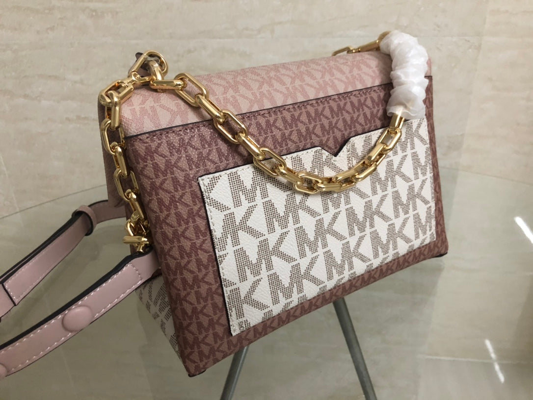 Michael Kors Cece Medium Logo Shoulder Bag in a tri-color design