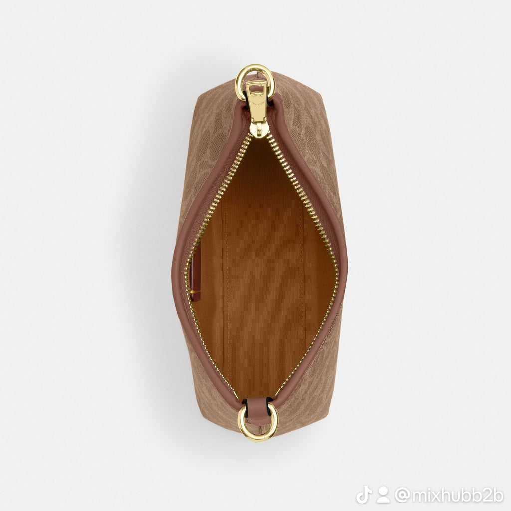 Coach Laurel Small Shoulder Bag – Signature Canvas (Caramel Brown)