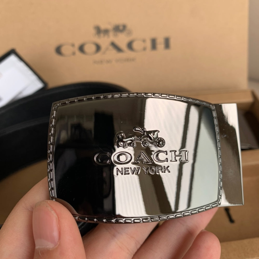 Coach men's reversible belt gift box set, 4-in-1 set