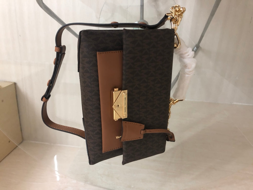 Michael Kors Cece Medium Logo Shoulder Bag (Brown Multi)