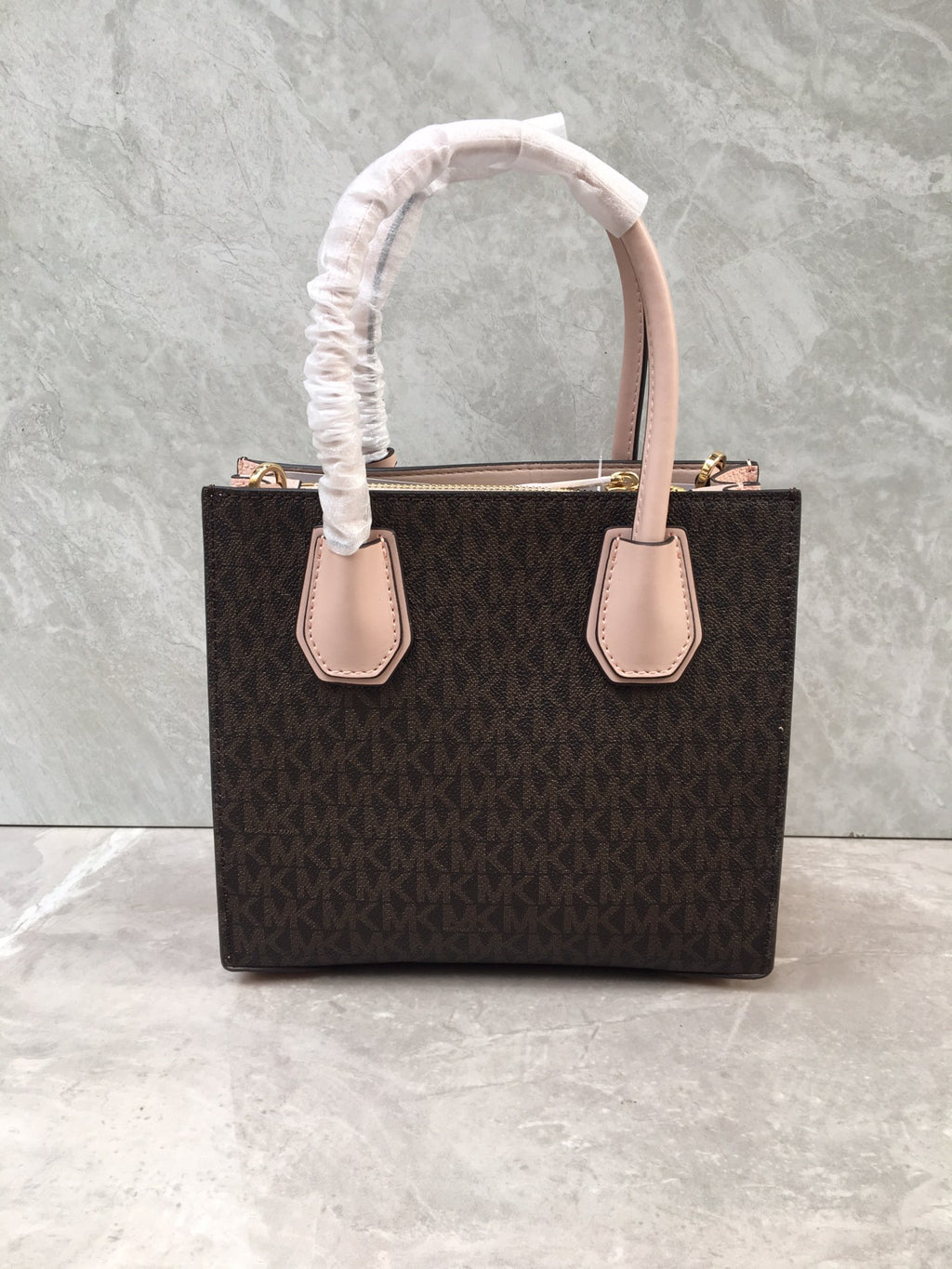 Michael Kors Mercer Medium Logo Tote Bag – Brown/Pink