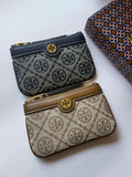 Tory Burch T Monogram Jacquard Card Case Key Fob